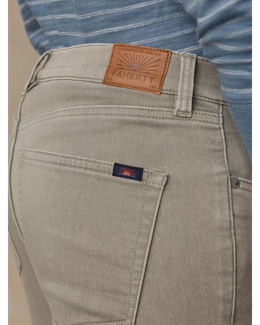 Faherty Brand Blue Stretch Terry 5-Pocket Pants for men