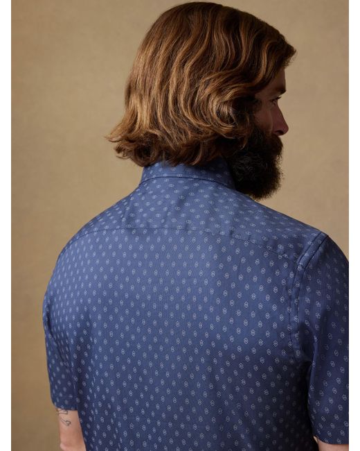 Faherty Brand Blue Short-Sleeve Movement&Trade; Monterey Shirt for men