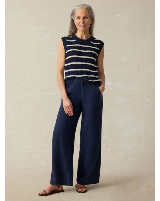 Faherty Brand Blue Miramar Linen Sweater Tank