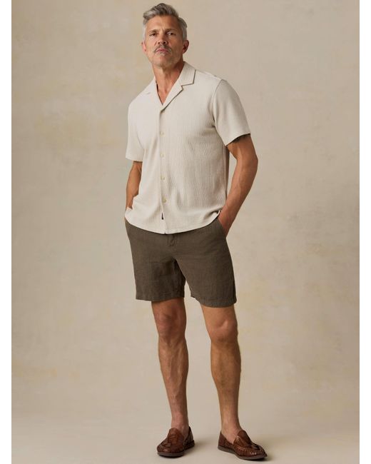 Faherty Brand Brown Essential Linen Short (6.5" for men