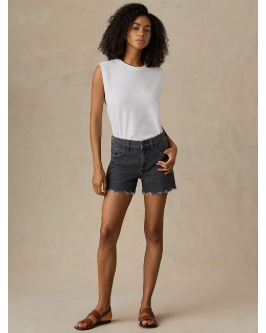 Faherty Brand White Sunwashed Organic Muscle Tank