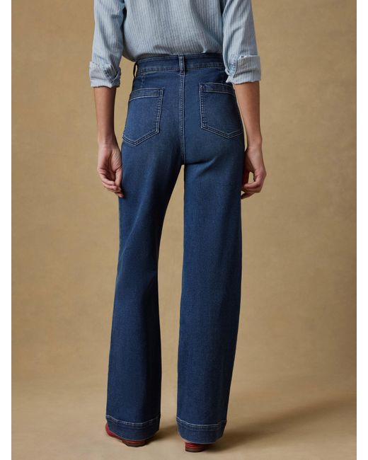 Faherty Brand Blue Stretch Terry Patch Pocket Pants