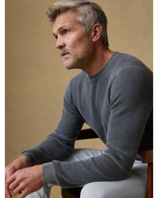 Faherty Brand Gray Sunwashed Crewneck Sweater for men