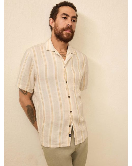 Faherty Brand Natural Short-Sleeve Laguna Linen Camp Shirt for men