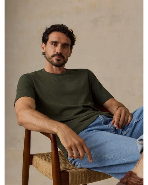Faherty Brand Green Sunwashed Regenerative T-Shirt for men