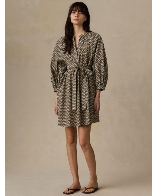 Faherty Brand Brown Coastal Poplin Kaia Mini Dress