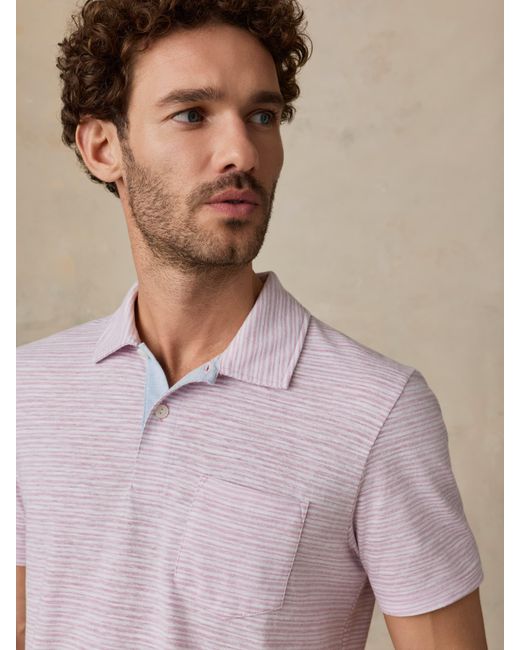 Faherty Brand Purple Short-Sleeve Breeze Polo Shirt for men