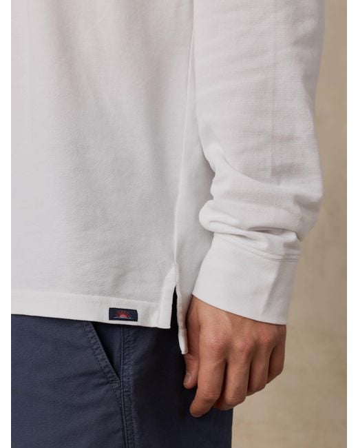 Faherty Brand Natural Long-Sleeve Sunwashed Pique Polo Shirt for men