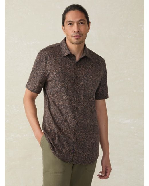 Faherty Brand Brown Short-Sleeve Hermosa Shirt for men