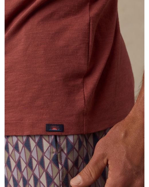 Faherty Brand Red Sunwashed Regenerative Pocket T-Shirt for men