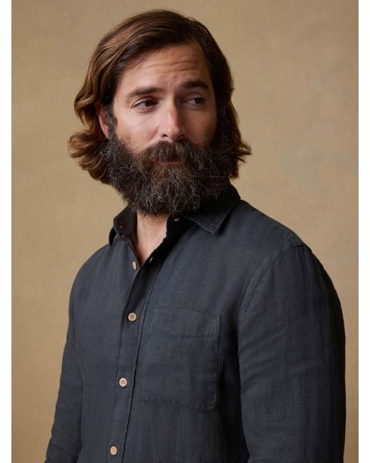Faherty Brand Blue Laguna Linen Shirt (Tall) for men