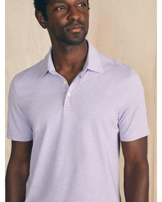 Faherty Brand Blue Movementtm Short-sleeve Pique Polo Shirt for men