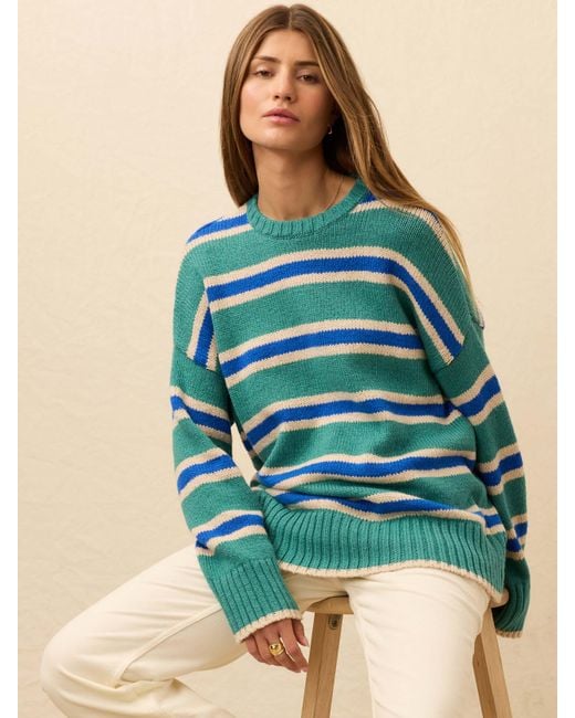 Faherty Brand Blue Heirloom Cotton Summit Pullover