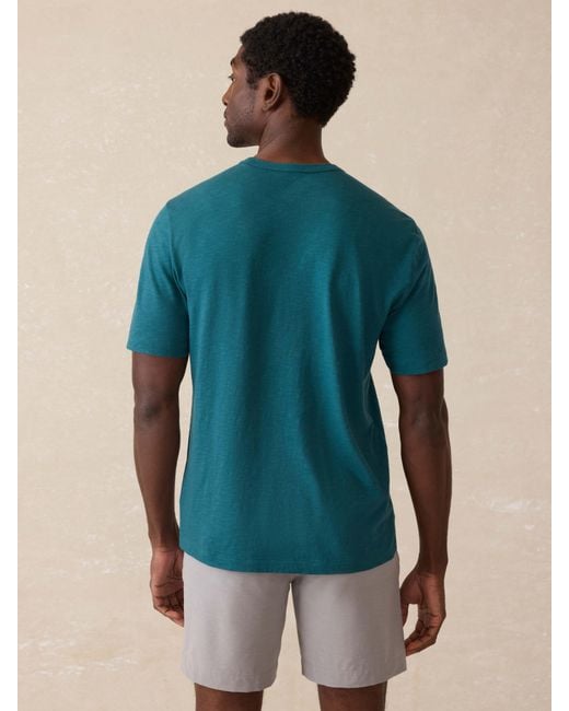 Faherty Brand Blue Surf Ghana Short-Sleeve Shaping House Graphic T-Shirt for men