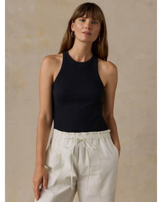 Faherty Brand Black Paradise Pointelle Tank