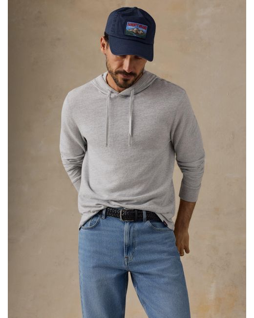 Faherty Brand Gray Sunwashed Organic Hoodie for men