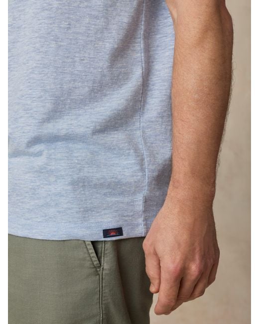 Faherty Brand Blue Short-Sleeve Breeze Henley T-Shirt for men