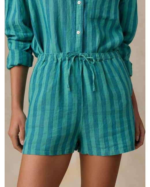 Faherty Brand Green Laguna Linen Montecito Short