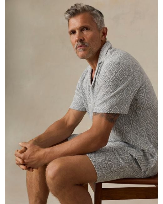 Faherty Brand Gray Short-Sleeve Oasis Camp Shirt for men