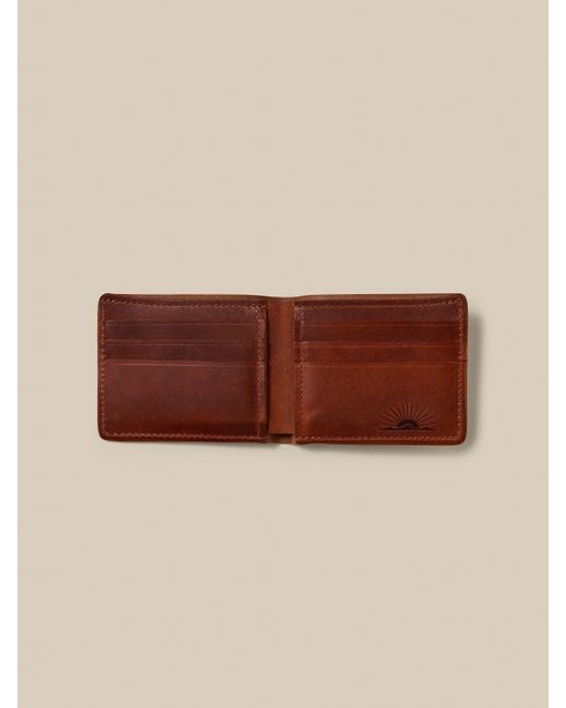 Faherty Brand Brown Leather Bi-Fold Wallet for men