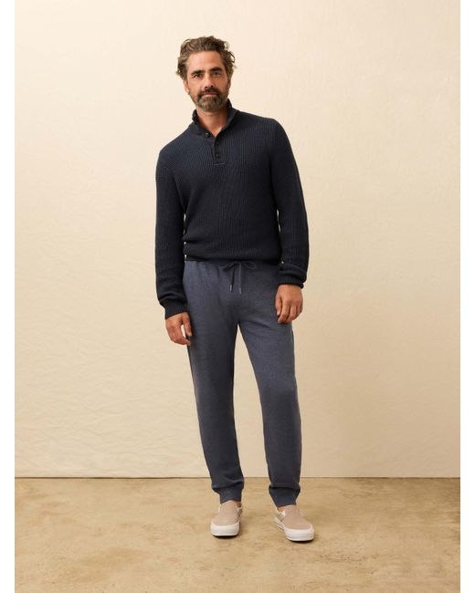 Faherty Brand Blue Aspen Lounge Cashmere Sweatpant for men