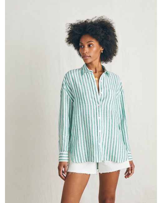 Faherty Brand Green Laguna Linen Relaxed Shirt