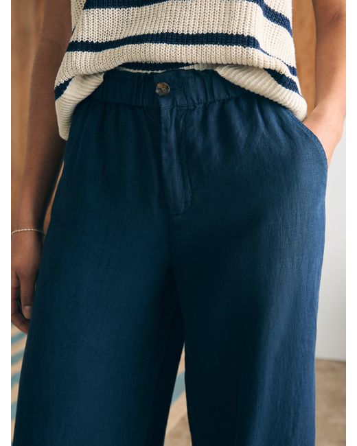 Faherty Brand Blue Monterey Linen Pants