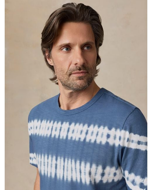 Faherty Brand Blue Sunwashed Regenerative T-Shirt for men