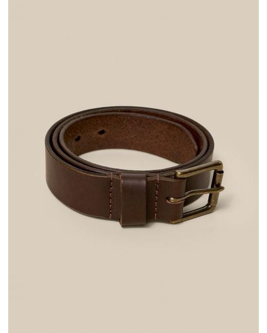 Faherty Brand Brown Leather Belt for men