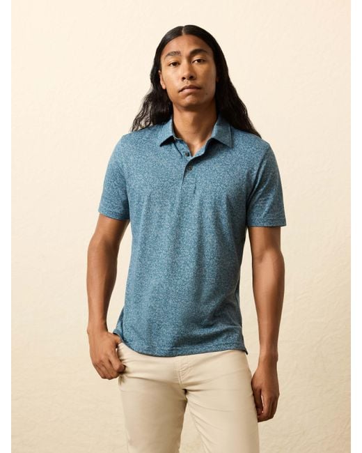 Faherty Brand Blue Short-Sleeve Movement&Trade; Pique Polo Shirt for men