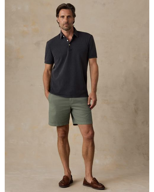 Faherty Brand Blue Short-Sleeve Sunwashed Pique Polo Shirt for men