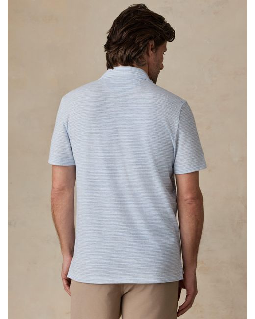 Faherty Brand Blue Short-Sleeve Breeze Polo Shirt for men