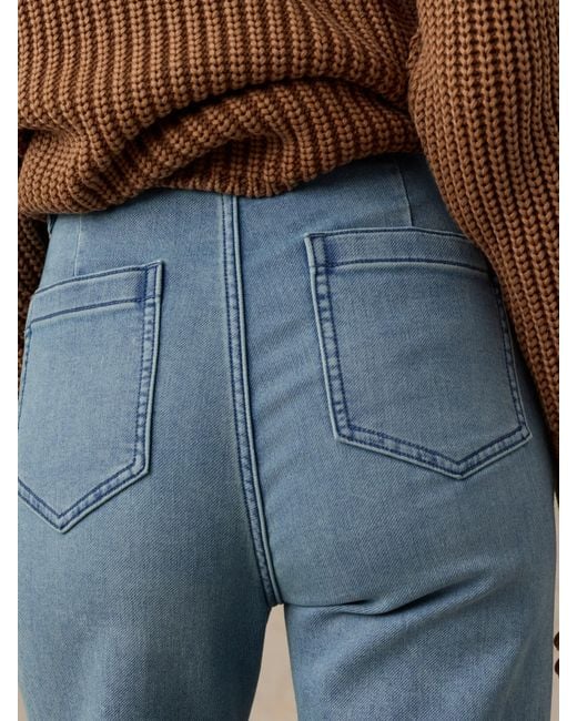 Faherty Brand Blue Stretch Terry Patch Pocket Ankle Pants