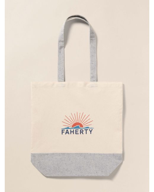 Faherty Brand Natural Canvas Logo Tote