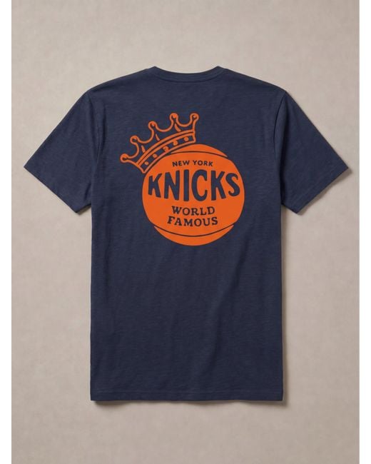 Faherty Brand Blue Ny Knicks Sunwashed Regenerative T-Shirt for men