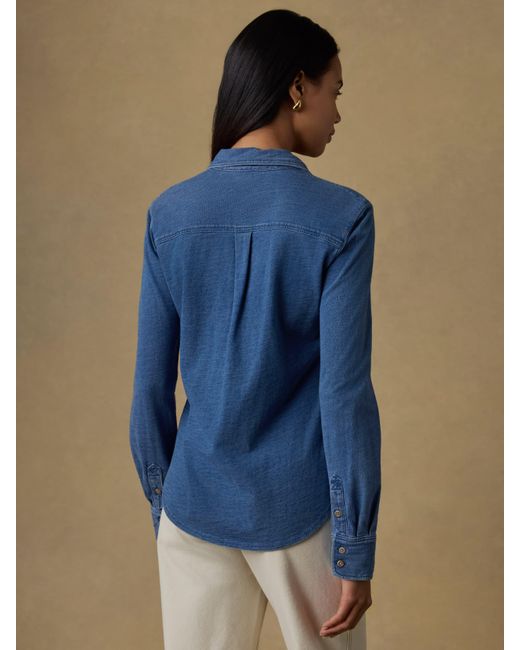 Faherty Brand Blue Sunwashed Knit Shirt