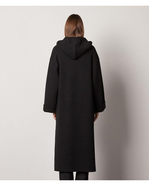 Cappotto in cashmere ultrasoft con cappuccio di Falconeri in Black