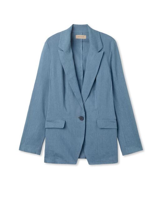 Falconeri Blue Linen Viscose Single-breasted Jacket