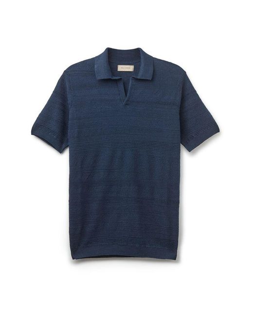 Falconeri Blue Short-sleeved Link-stitch Polo Shirt for men