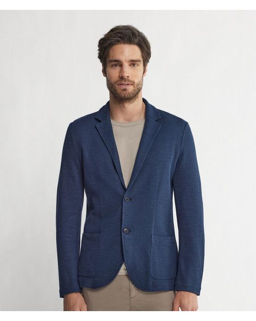 Falconeri Blue Multi-linen Jacket for men