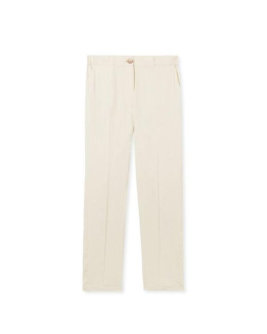 Falconeri White Linen Viscose Trousers