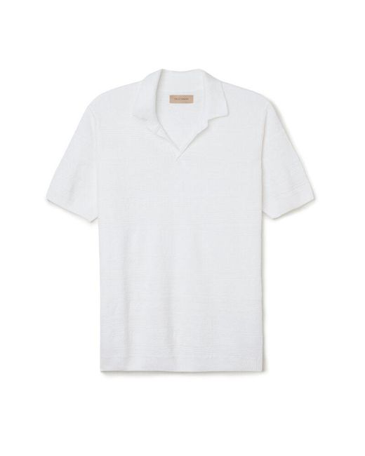 Falconeri White Short-sleeved Link-stitch Polo Shirt for men