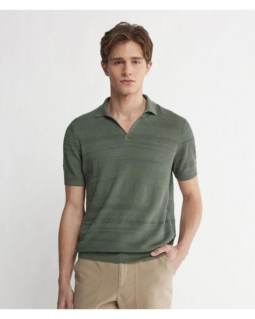 Falconeri Green Short-sleeved Link-stitch Polo Shirt for men