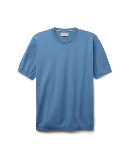 Falconeri Blue Fresh Cotton Short-sleeved Round-neck T-shirt for men