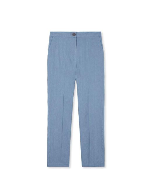 Falconeri Blue Linen Viscose Trousers