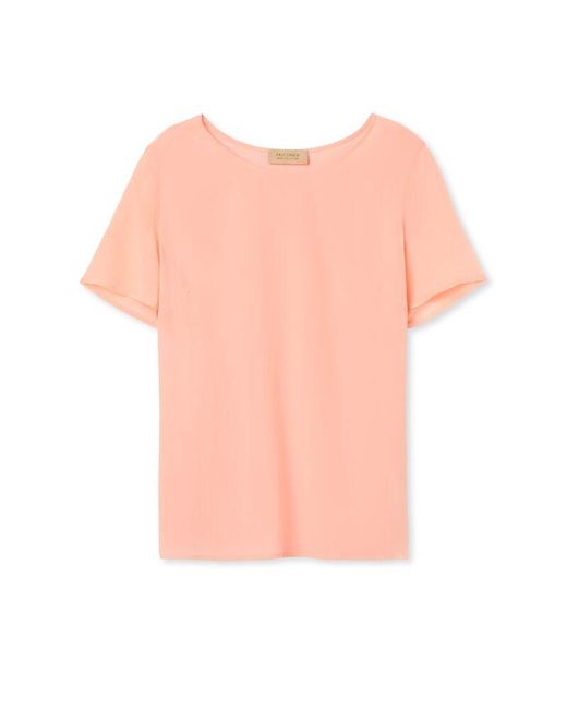 Falconeri Pink Round-neck Silk T-shirt