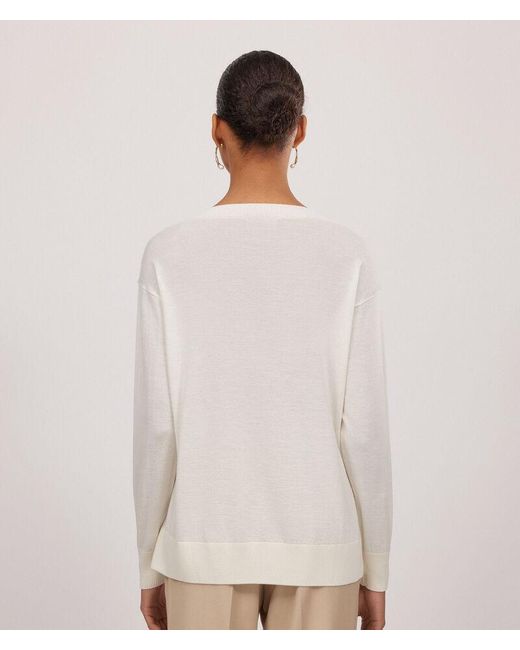Falconeri Natural Round-neck Cashmere Jumper With Slits