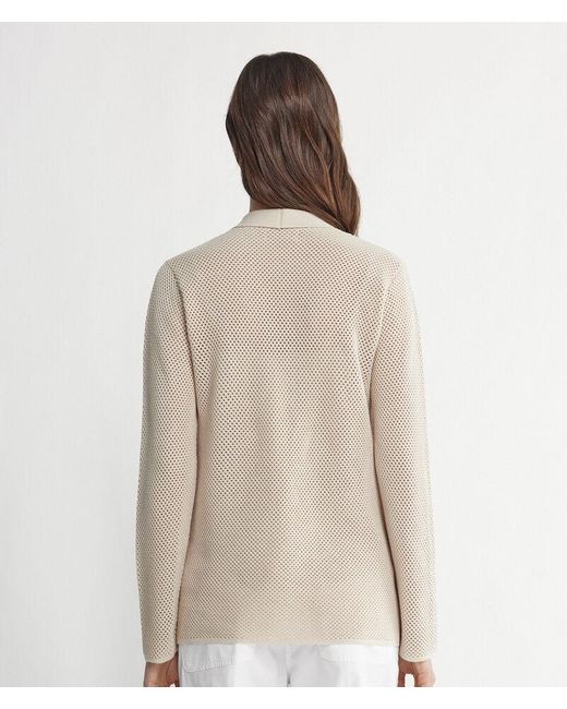 Falconeri White Two-tone Crochet-knit Jacket