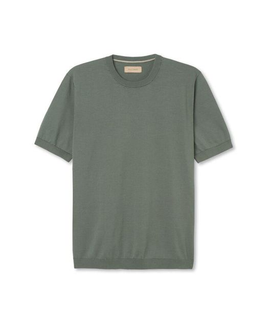 Falconeri Green Fresh Cotton Short-sleeved Round-neck T-shirt for men