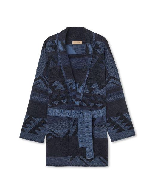 Falconeri Blue Lamé Jacquard Kimono